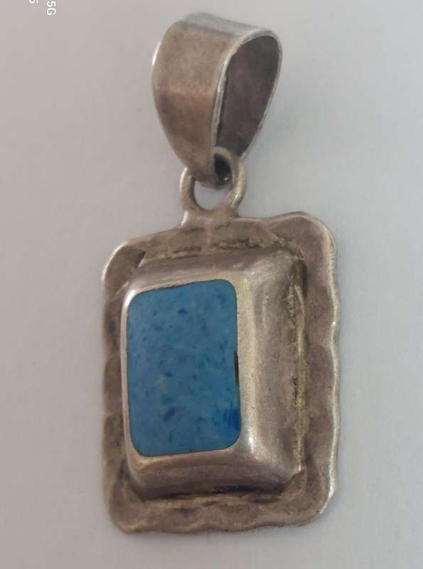 WOW!! Vintage Mexican sterling silver turquoise pendant 9.3g