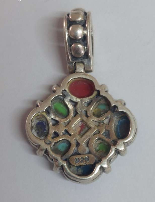 WOW!! Vintage sterling silver multi stone pendant 7.2g