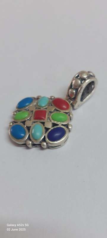 WOW!! Vintage sterling silver multi stone pendant 7.2g