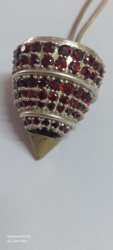 Spectacular!! Vintage Majorica sterling silver garnet necklace 29.6g Value R3500