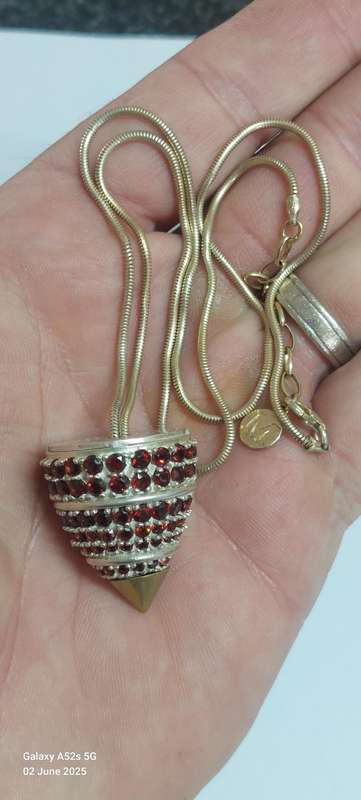 Spectacular!! Vintage Majorica sterling silver garnet necklace 29.6g Value R3500