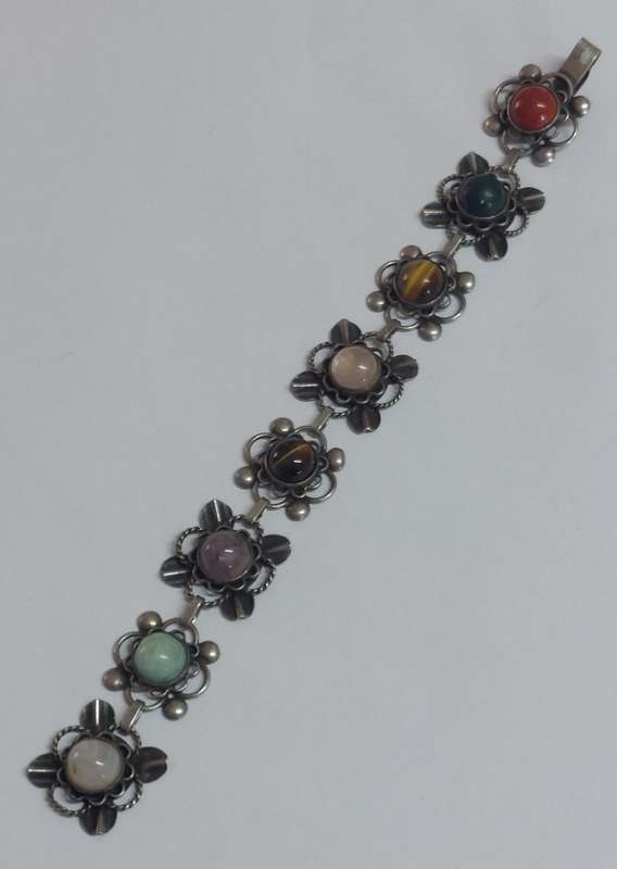 Sterling silver multi stone bracelet