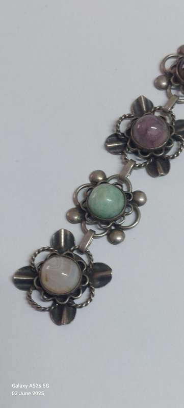 Sterling silver multi stone bracelet