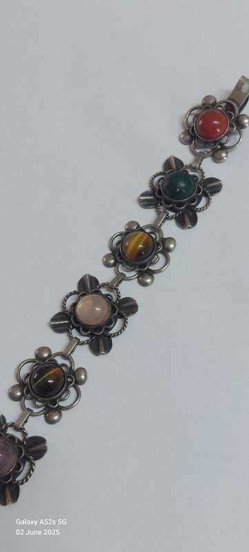Sterling silver multi stone bracelet