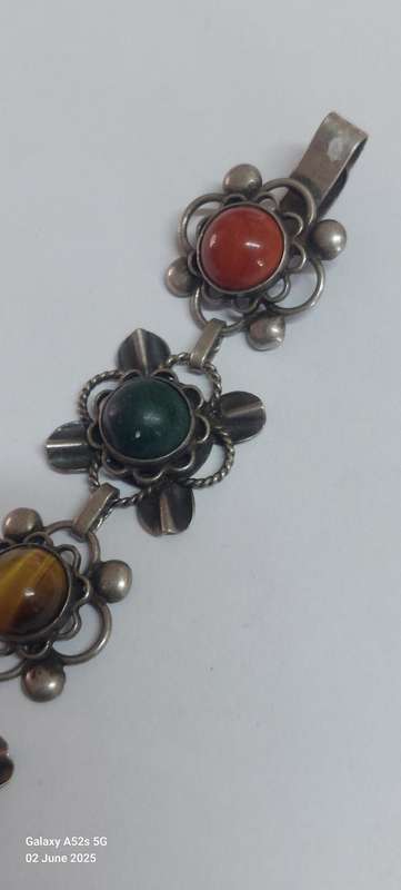 Sterling silver multi stone bracelet