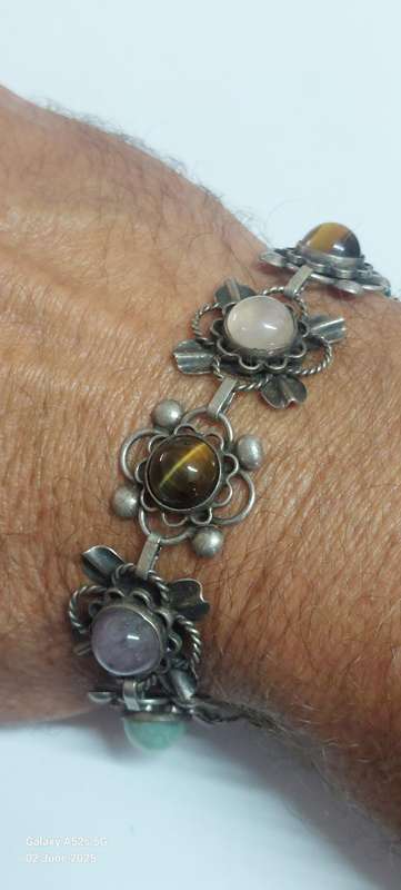 Sterling silver multi stone bracelet