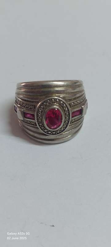 Sterling Silver Ruby Ring 10.5g Spectacular Large