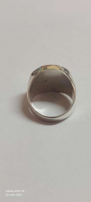 Amazing large sterling silver onyx ring 7.7g