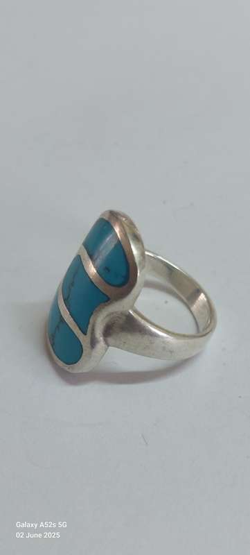Amazing vintage sterling silver turquoise ring 8.9g