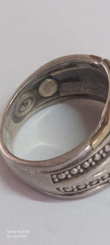 Amazing!! Vintage sterling silver & 9ct gold diamond ring 6.4g WOW!!