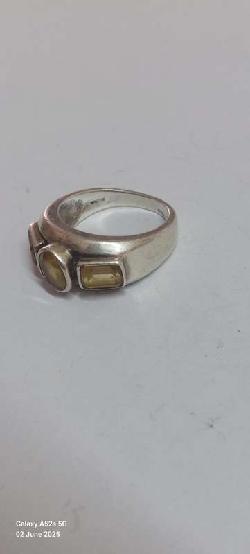 Gorgeous vintage sterling silver citrine ring 5.7g