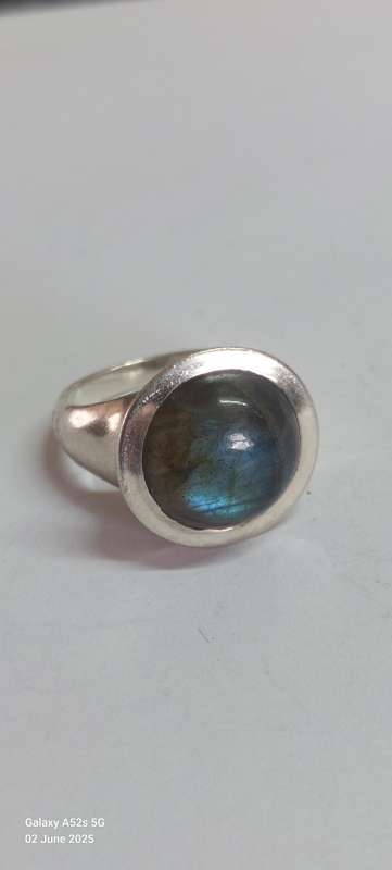 Exquisite!! Vintage sterling silver labradorite ring 10.2g