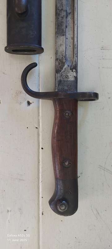 Very Rare!! WW1 Australian M1907 NSW 1097 dated 09 Wilkinson hooked bayonet