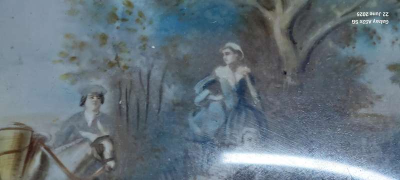 Stunning pair of antique miniature watercolours on celluloid circa 1910