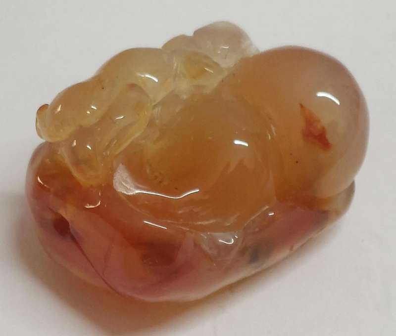 Amazing 19th century Chinese agate carving of mythical creature on a flower circa 1880's Value R6500