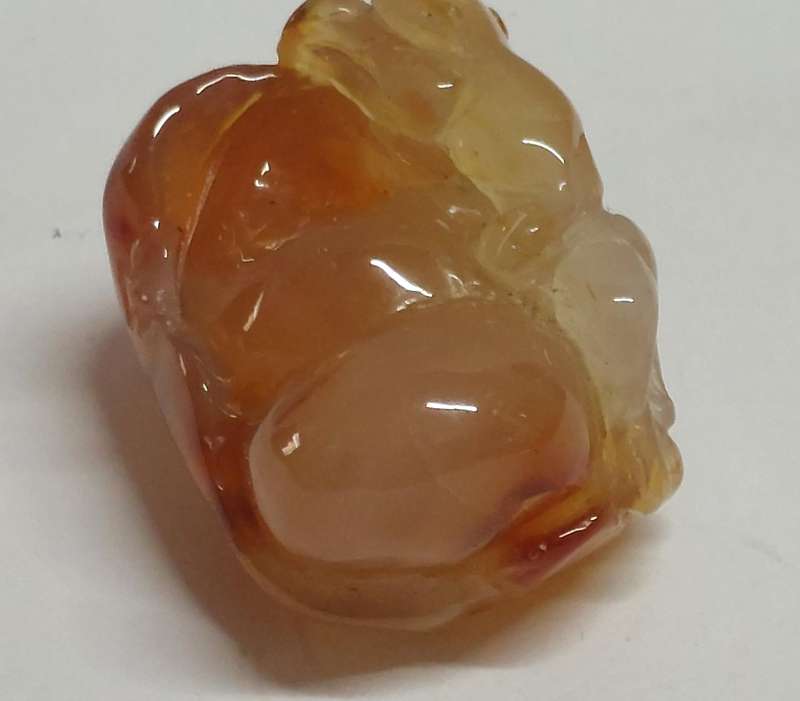Amazing 19th century Chinese agate carving of mythical creature on a flower circa 1880's Value R6500