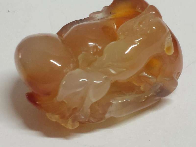 Amazing 19th century Chinese agate carving of mythical creature on a flower circa 1880's Value R6500