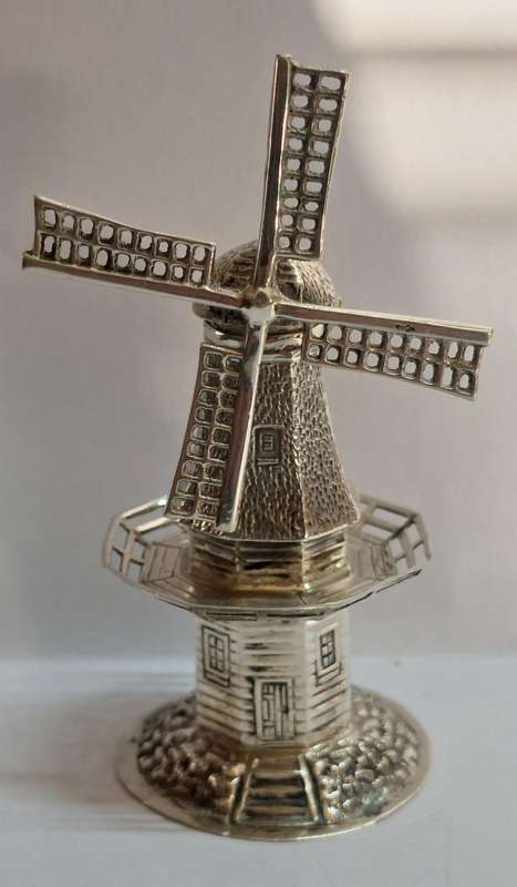 Very Rare!! 19th century Dutch silver windmill spice box circa 1890's 35.7g Value R3500