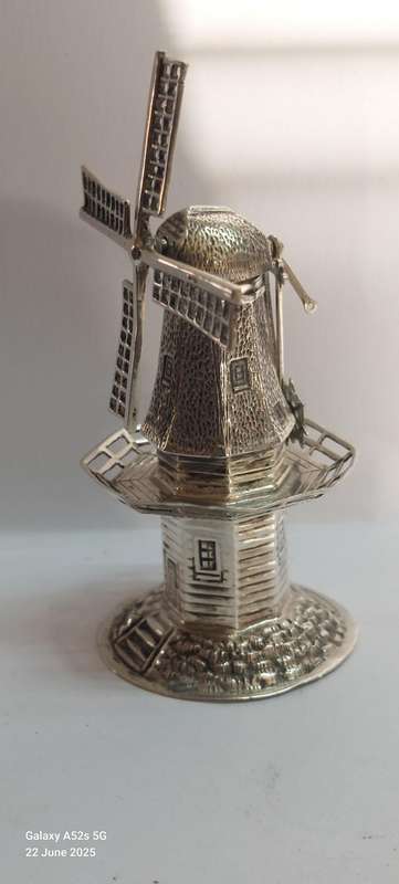 Very Rare!! 19th century Dutch silver windmill spice box circa 1890's 35.7g Value R3500