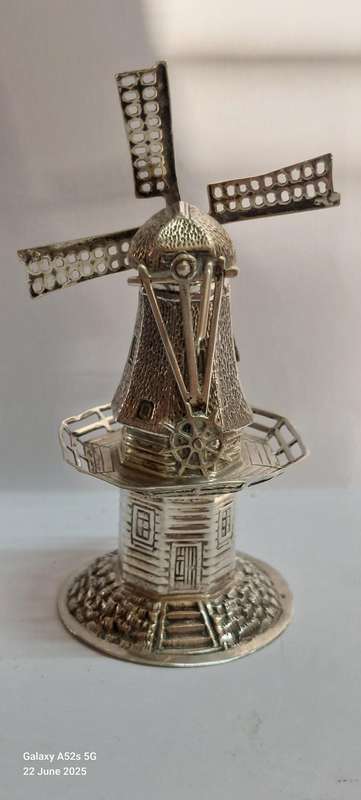 Very Rare!! 19th century Dutch silver windmill spice box circa 1890's 35.7g Value R3500