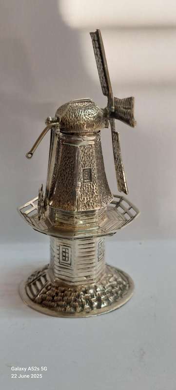 Very Rare!! 19th century Dutch silver windmill spice box circa 1890's 35.7g Value R3500