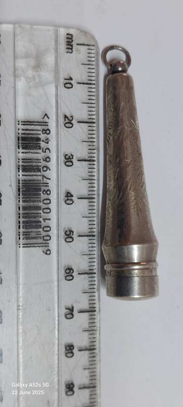 Exquisite 1914 Birmingham silver & amber cigarette holder with case Value R1500