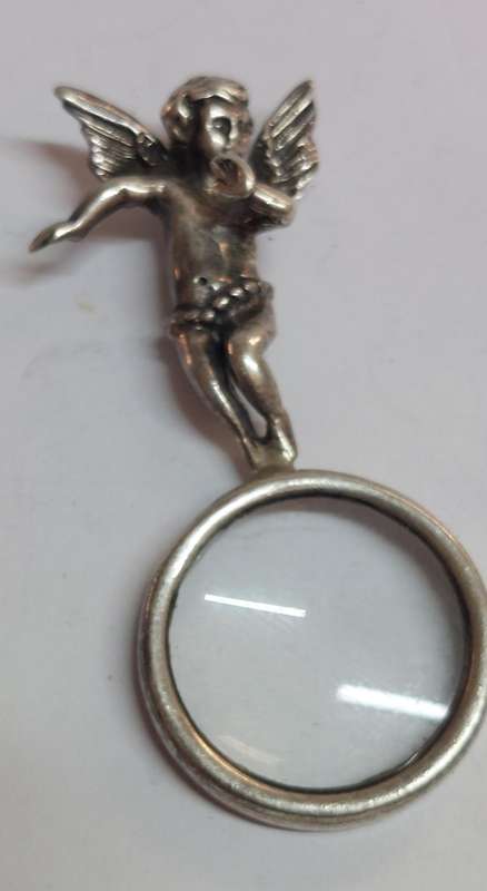 Spectacular vintage sterling silver cherub jewellers loop pendant 13.2g Value R1500