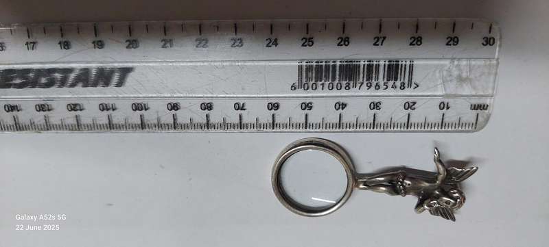 Spectacular vintage sterling silver cherub jewellers loop pendant 13.2g Value R1500