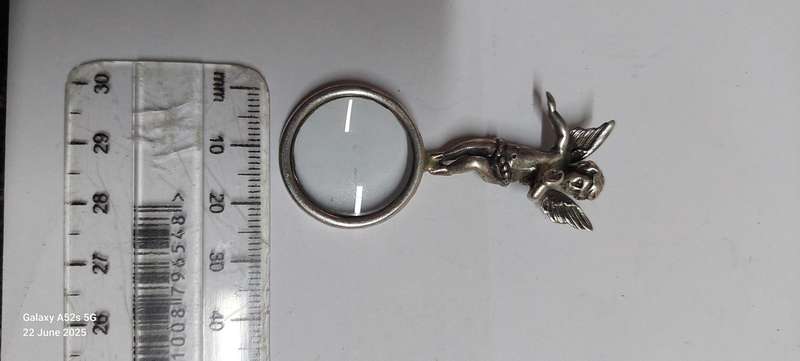 Spectacular vintage sterling silver cherub jewellers loop pendant 13.2g Value R1500