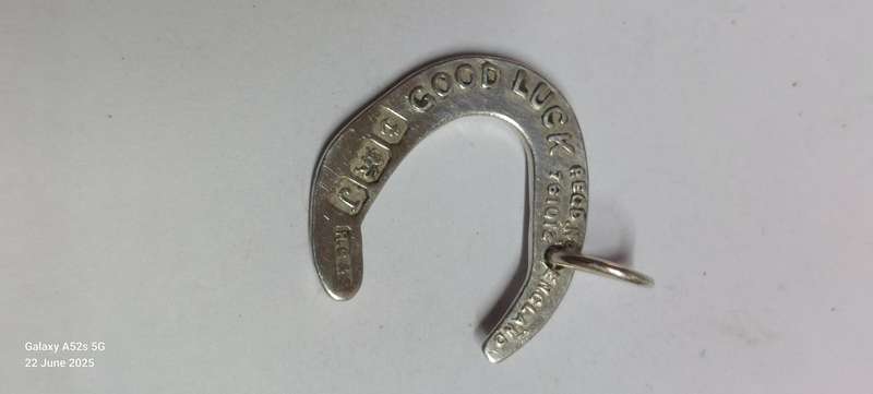 Rare!! 1933 Birmingham silver Good Luck horse shoe pendant 4.0g