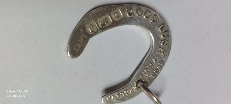 Rare!! 1933 Birmingham silver Good Luck horse shoe pendant 4.0g