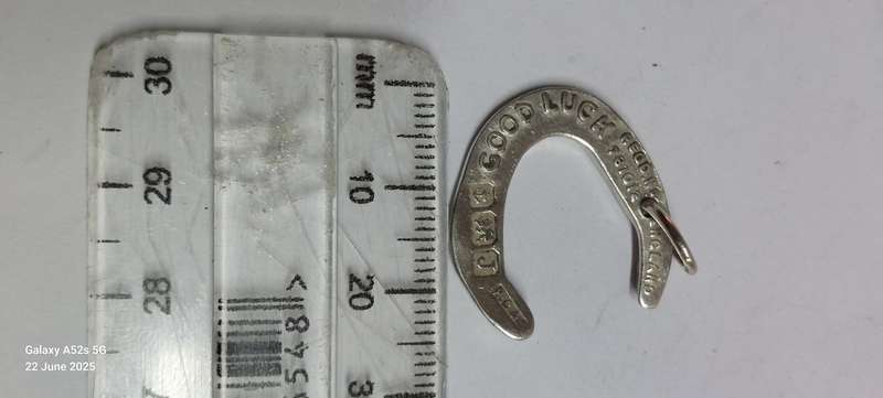 Rare!! 1933 Birmingham silver Good Luck horse shoe pendant 4.0g