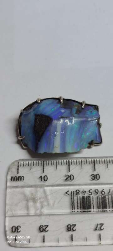 Amazing rare largecsterling silver rough opal brooch 16.5g