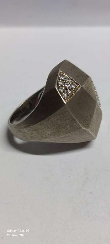 Amazing large sterling silver cz ring 11.5g WOW!!
