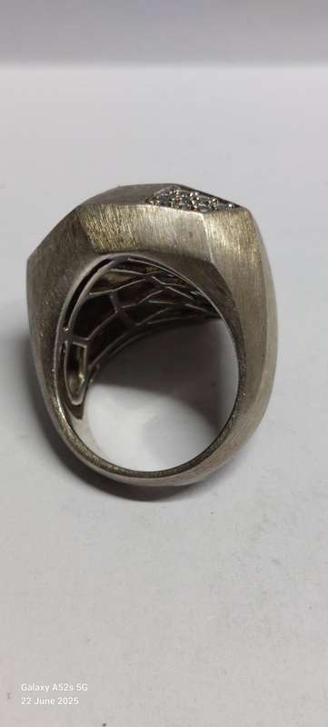 Amazing large sterling silver cz ring 11.5g WOW!!