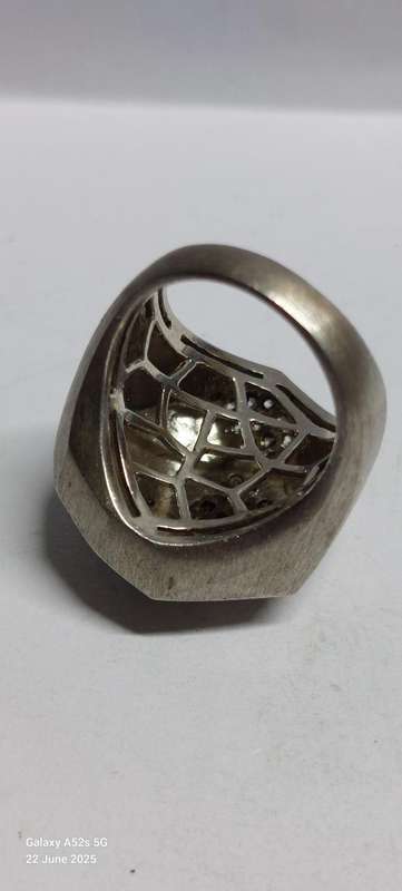 Amazing large sterling silver cz ring 11.5g WOW!!