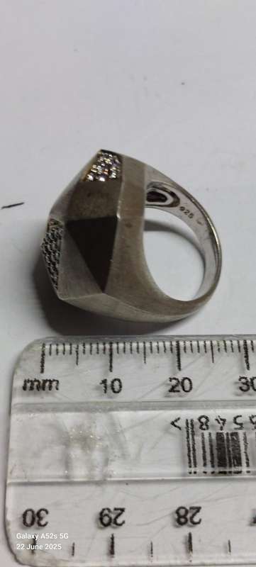 Amazing large sterling silver cz ring 11.5g WOW!!