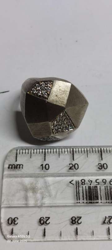 Amazing large sterling silver cz ring 11.5g WOW!!