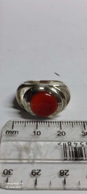 Amazing sterling silver carnelian ring 10.2g
