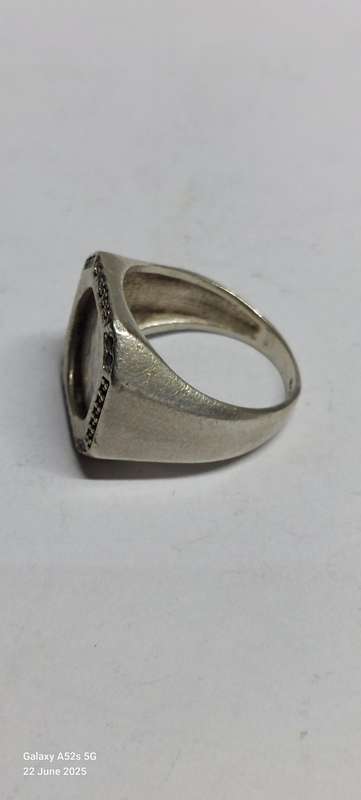 Vintage sterling silver ruby coin ring 9.0g