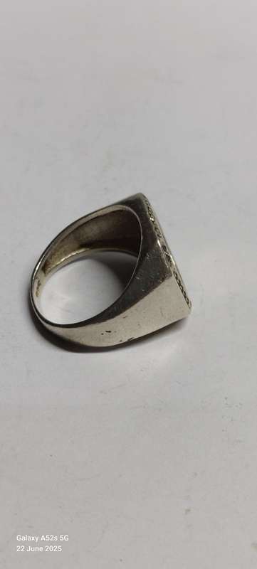 Vintage sterling silver ruby coin ring 9.0g