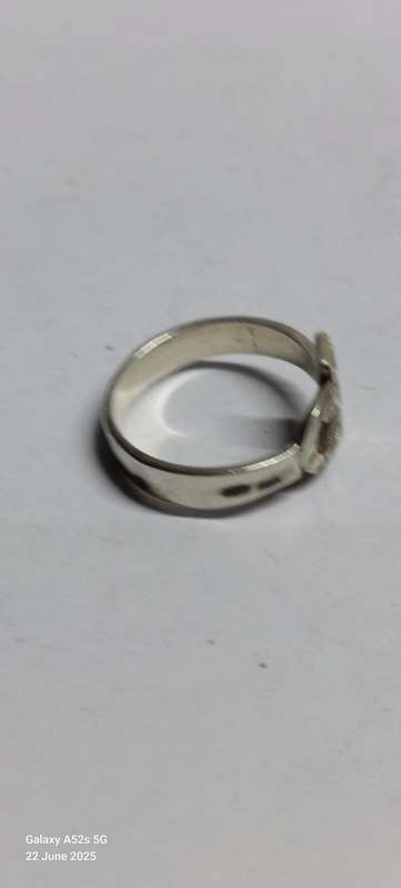 Vintage hallmarked Egyptian sterling silver Ankh ring 3.6g