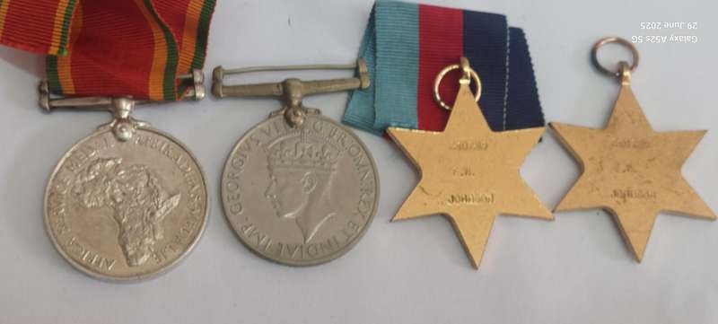 WW2 SA medal set E.H. Johnson 240295 (silver 34.5g)