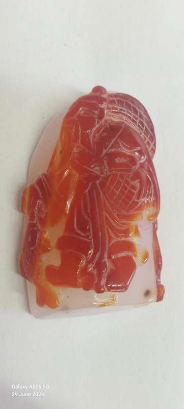 Exquisite late 19th century Chinese agate carving of a fisherman circa 1890's Value R3000