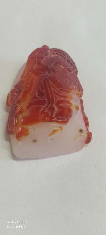 Exquisite late 19th century Chinese agate carving of a fisherman circa 1890's Value R3000