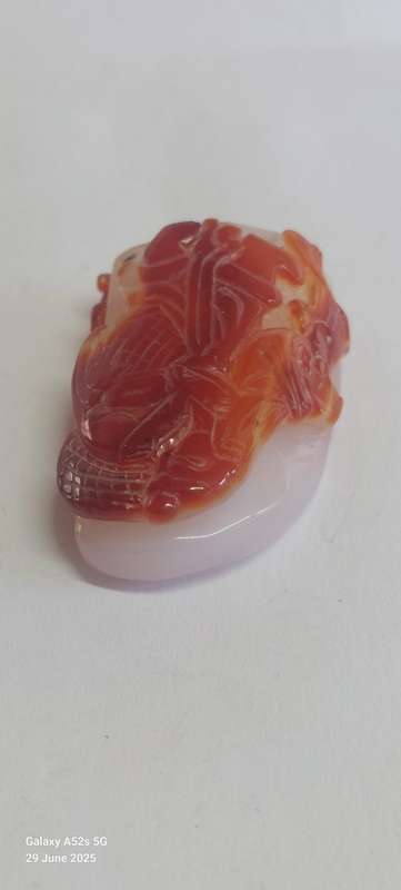 Exquisite late 19th century Chinese agate carving of a fisherman circa 1890's Value R3000