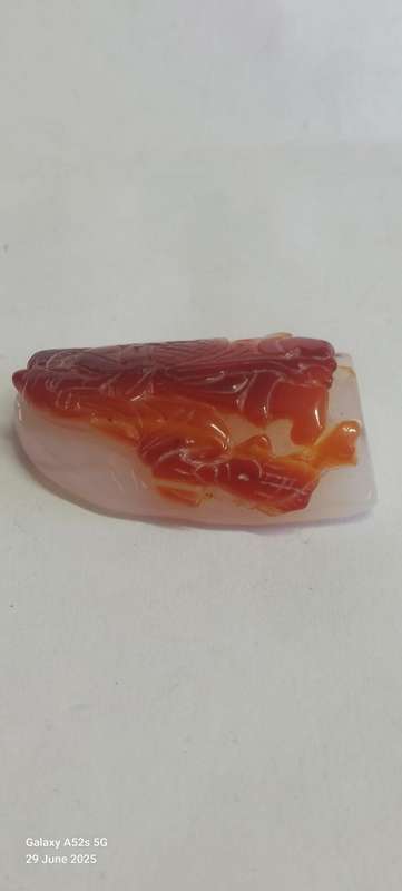 Exquisite late 19th century Chinese agate carving of a fisherman circa 1890's Value R3000