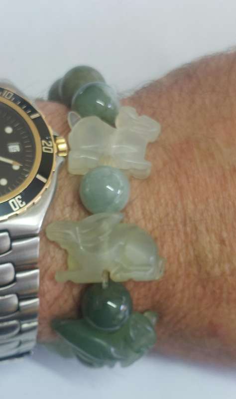 Stunning vintage Chinese Zodiac Jade bracelet Wow!!