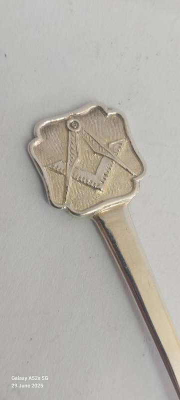 Rare!! Sterling silver Masonic tea spoon 13.7g