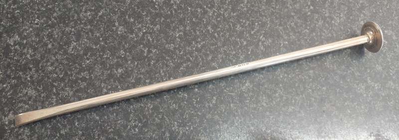 Very Rare!! Large 1913 Birmingham silver cocktail straw 27.6g
